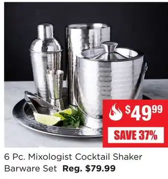 Kitchen Stuff Plus 6 pc. mixologist cocktail shaker barware set offer