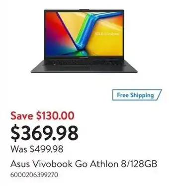 Walmart Asus Vivobook Go Athlon 8/128GB offer