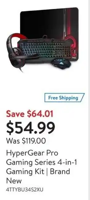 Walmart HyperGear Pro Gaming Series 4-in-1 Gaming Kit offer