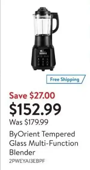 Walmart ByOrient Tempered Glass Multi-Function Blender offer