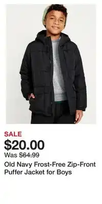 Old Navy Old navy frost-free zip-front puffer jacket for boys offer