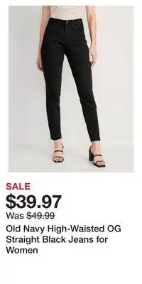 Old Navy Old navy high-waisted og straight black jeans for women offer