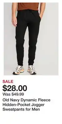 Old Navy Old navy dynamic fleece hidden-pocket jogger sweatpants for men offer