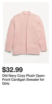 Old Navy Old navy cozy plush open-front cardigan sweater for girls offer