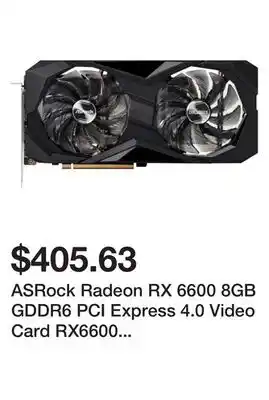 Newegg Asrock radeon rx 6600 8gb gddr6 pci express 4.0 video card rx6600 cld 8g offer