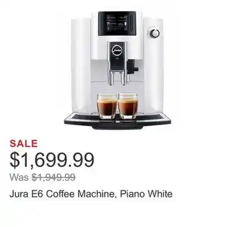Costco Jura e6 coffee machine, piano white offer