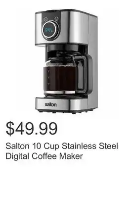 Costco Salton 10 cup stainless steel digital coffee maker offer