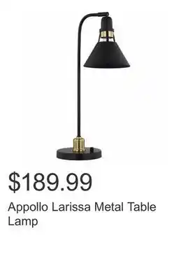 Costco Appollo larissa metal table lamp offer