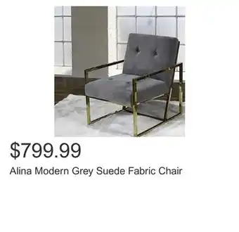 Costco Alina modern grey suede fabric chair offer