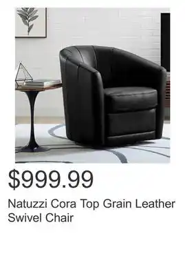 Costco Natuzzi cora top grain leather swivel chair offer