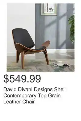 Costco David divani designs shell contemporary top grain leather chair offer