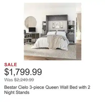 Costco Bestar cielo 3-piece queen wall bed with 2 night stands offer