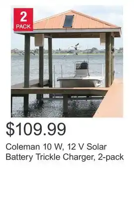 Costco Coleman 10 w, 12 v solar battery trickle charger, 2-pack offer