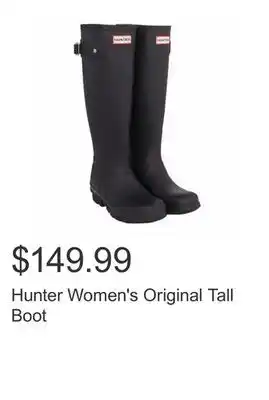 Costco Hunter women's original tall boot offer