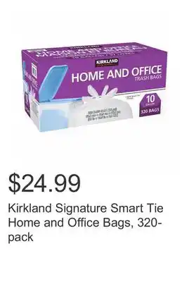 Costco Kirkland signature smart tie home and office bags, 320-pack offer