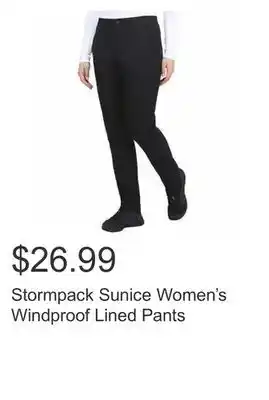 Costco Stormpack sunice women's windproof lined pants offer