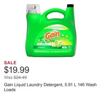 Costco Gain liquid laundry detergent, 5.91 l 146 wash loads offer