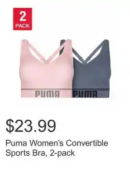 Costco Puma women's convertible sports bra, 2-pack offer