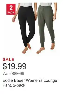 Costco Eddie bauer women's lounge pant, 2-pack offer
