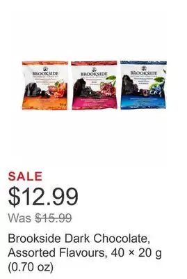 Costco Brookside dark chocolate, assorted flavours, 40 × 20 g (0.70 oz) offer