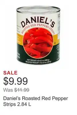 Costco Daniel's roasted red pepper strips 2.84 l offer