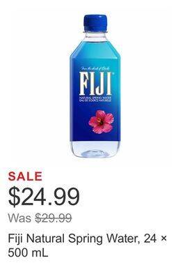 Costco Fiji natural spring water, 24 × 500 ml offer