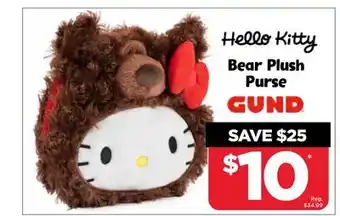 Showcase Hello kitty bear plush purse offer