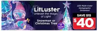 Showcase Litluster snowman or christmas tree offer