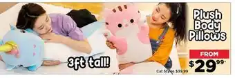 Showcase Plush body pillows offer