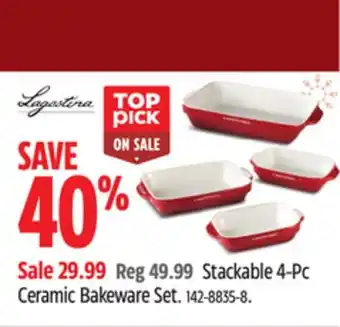 Canadian Tire Lagostina stackable 4-pc ceramic bakeware set offer