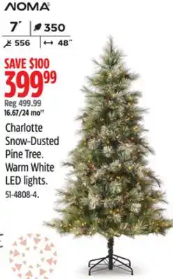 Canadian Tire Noma charlotte snow-dusted pine tree offer