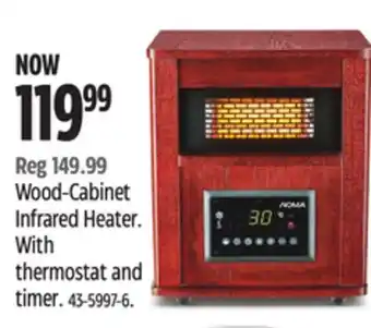 Canadian Tire Noma wood-cabinet infrared heater offer