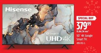 Canadian Tire Hisense 50˝ 4k google smart tv offer