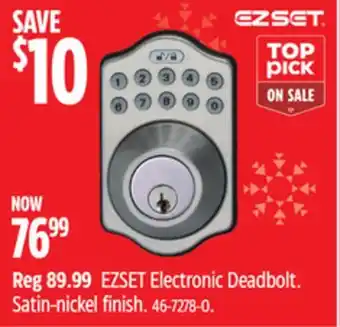 Canadian Tire Ezset electronic deadbolt offer