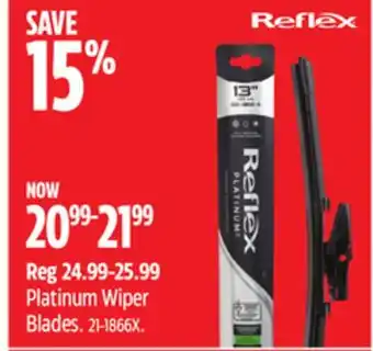 Canadian Tire Reflex platinum wiper blades offer