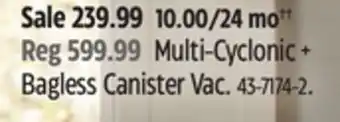 Canadian Tire Hoover multi-cyclonic + bagless canister vac offer