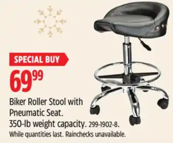 Canadian Tire Biker roller stool with pneumatic seat offer