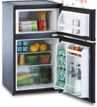 Canadian Tire Masterchef 2-door black fridge offer