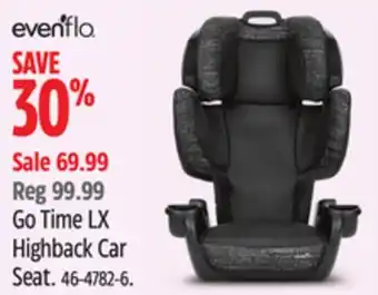 Canadian Tire Evenflo go time lx highback car seat offer