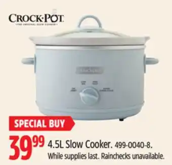 Canadian Tire Crock-pot 4.5l slow cooker offer