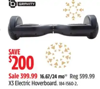 Canadian Tire Gravity x3 electric hoverboard offer