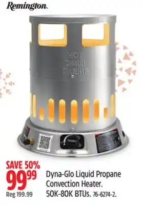 Canadian Tire Dyna-glo liquid propane convection heater offer