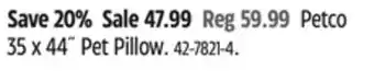 Canadian Tire Petco 35 x 44˝ pet pillow offer