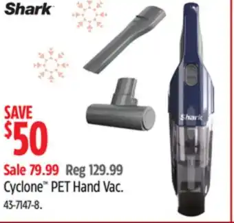 Canadian Tire Shark cyclone pet hand vac offer