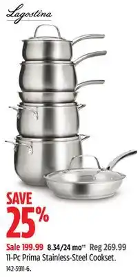 Canadian Tire Lagostina 11-pc prima stainless-steel cookset offer