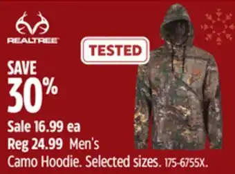 Canadian Tire Realtree men's camo hoodie offer
