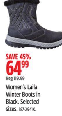 Canadian Tire Outbound women's laila winter boots in black offer