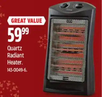 Canadian Tire Quartz radiant heater offer