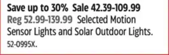 Canadian Tire Noma selected motion sensor lights and solar outdoor lights offer