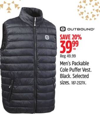 Canadian Tire Outbound men's packable cole puffer vest offer